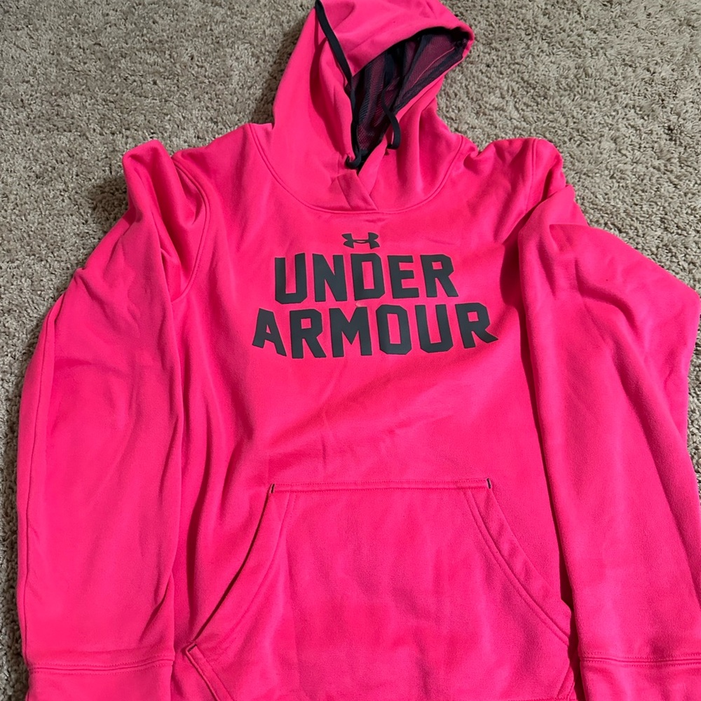 Pink under amour hoodie